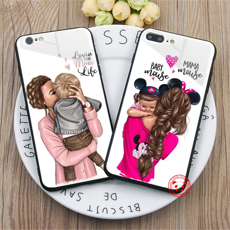 43d детская мама девочка Sup папа стеклянный чехол для телефона Apple iPhone 11 Pro XR X XS Max 6 6S