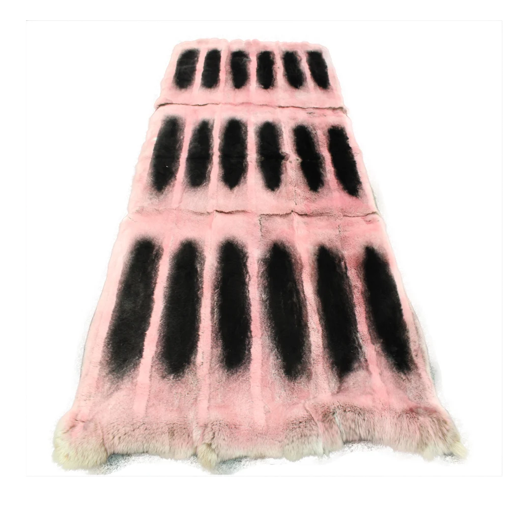 Factory Supply Custom color Chinchilla Rex Rabbit Fur Plate for garments blankets