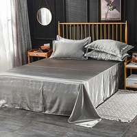 wholesale 100 satin silk white 1pcs flat sheet silky queen king bed sheets women men