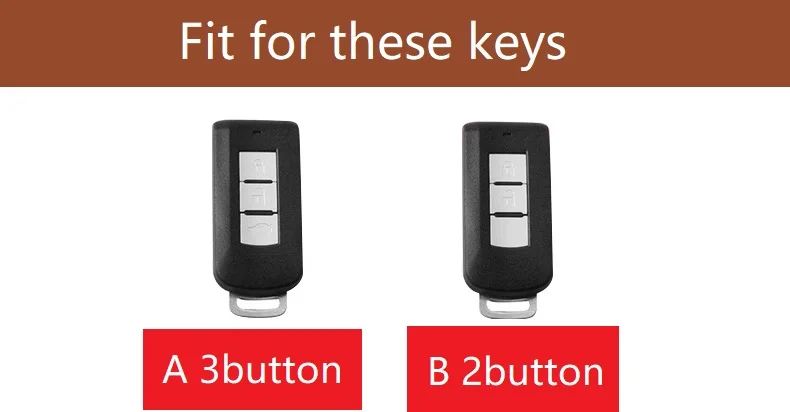 

Genuine Leather Handmade Car Key Cover key Case For Mitsubishi Outlander Lancer 10 Pajero Sport EX ASX Colt Grandis L200