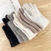 2020 elastic full finger gloves warm thick cycling driving fashion women men winter warm knitted woolen outdoor gloves