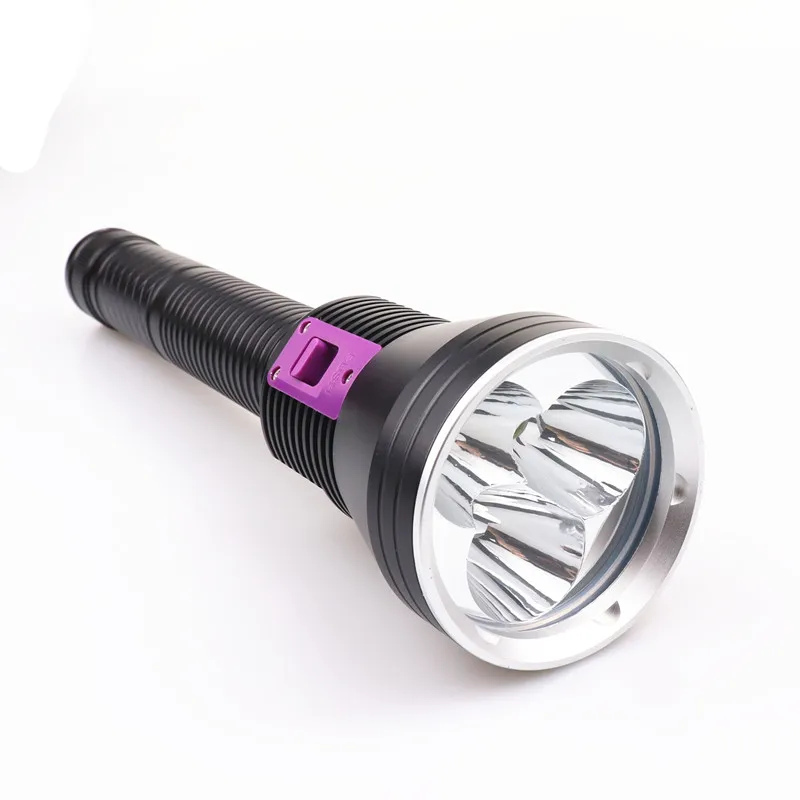 Verkaufen 8000lm Tauchen Taschenlampe 3 * XHP 70,2 LED Weiß/Gelb Licht Tauch Taschenlampe Unterwasser 100M Tauch Lampe Power Verwenden 3*26650 Batterie