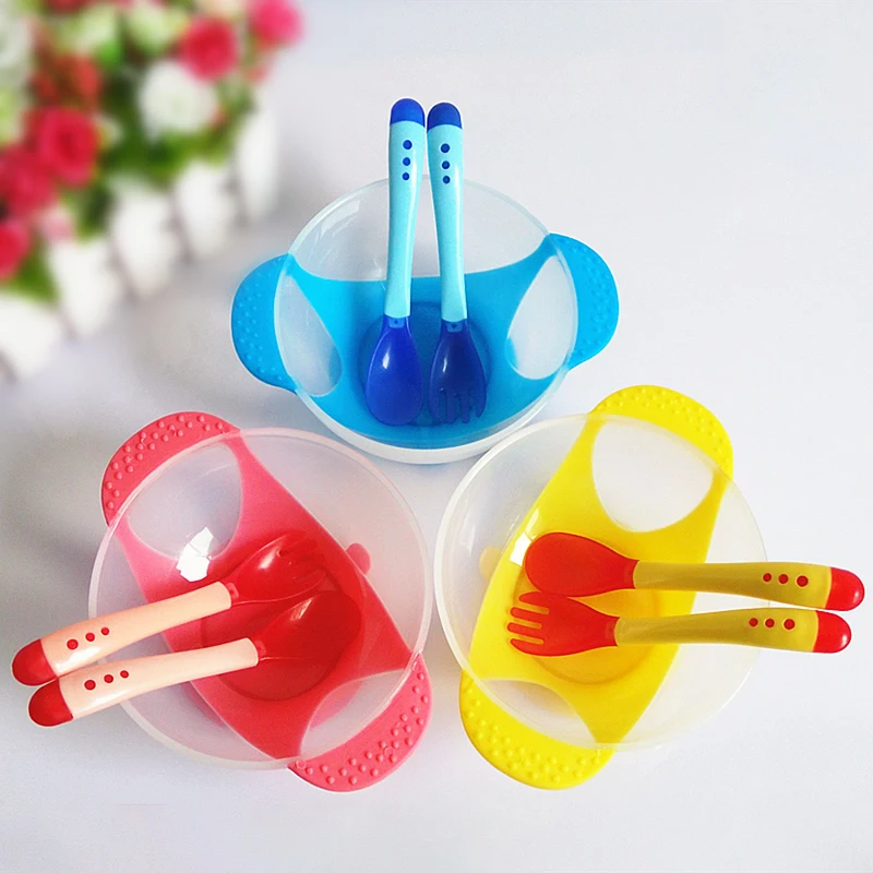 Baby Temperature Sensing Spoon Dessert for Children Feeding Fork Gadgets kid Children's Cutlery | Мать и ребенок