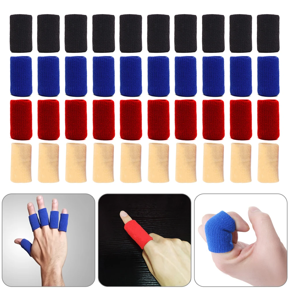 

10 Pcs Finger Sleeves Protectors Soft Comfortable Finger Brace Splint Sleeve Thumb Support Protector Sports Accessories