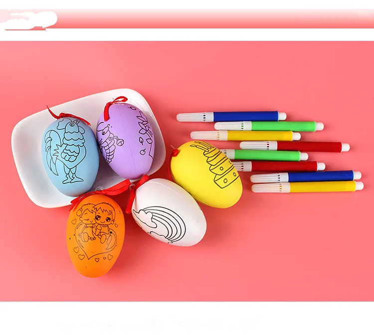 Для детского рукоделия разноцветный разукрашеный яйца пластиковые ручного