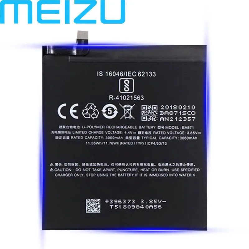 BA871 Meilan M15 Meizu BT43C BA621 BA711 BA721 BA871 Батарея для Meizu Meilan NOTE 2 6 NOTE 5 6 M5 M6 M15 мобильного телефона+ номер для отслеживания - Цвет: BA871 Meilan M15