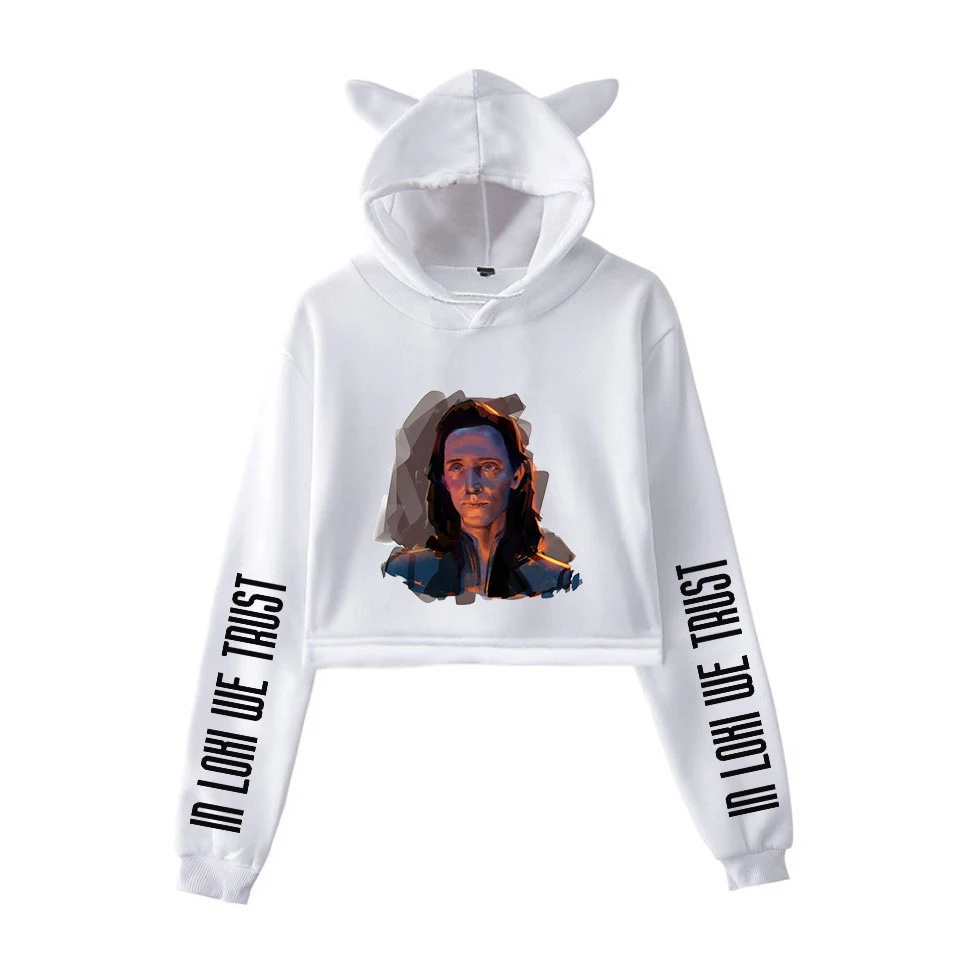 LOKI Sweatshirt Kawaii Cat Ears Hoodies Womens Sweatshirt Loki Fashion Cropped Tops Girls Clothes pullovers sweetshirts