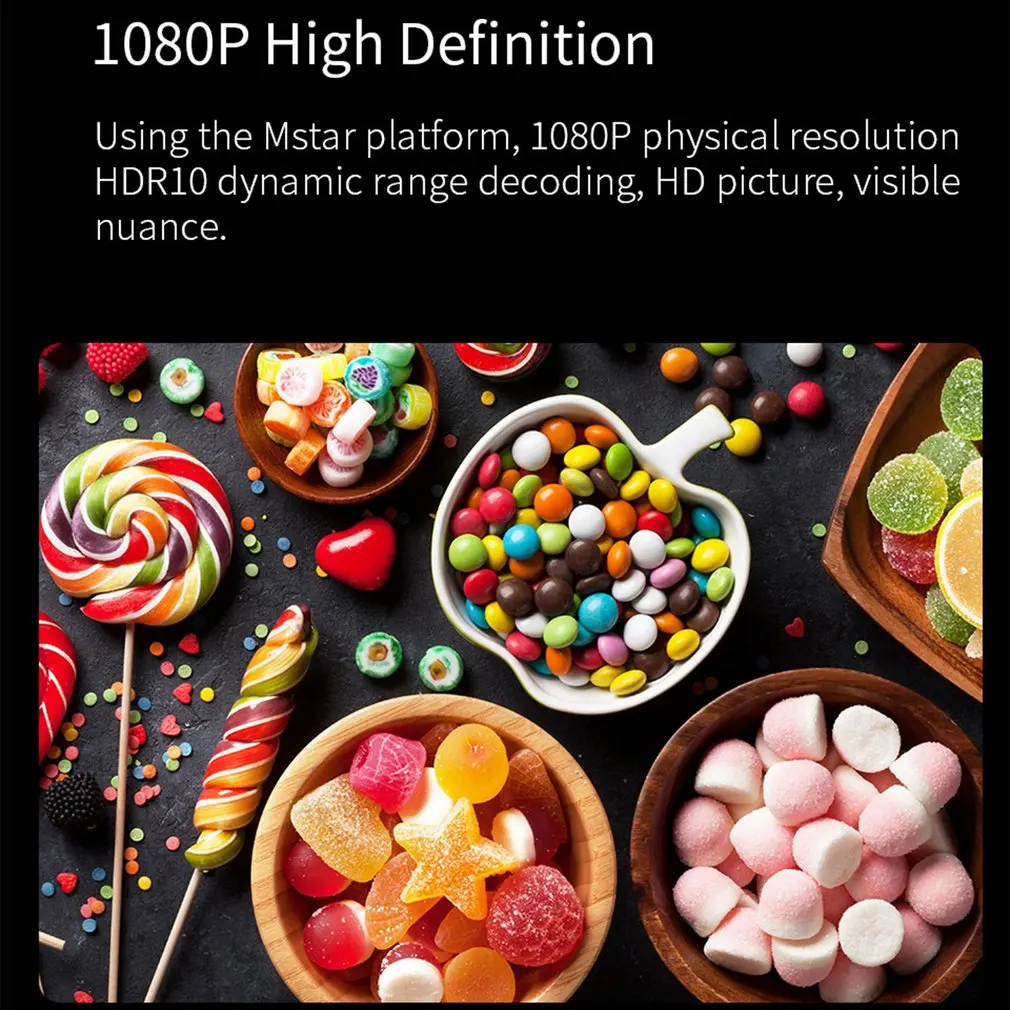 Global Version T2 MAX Projector 1080P Mini LED Portable Projector 1920x1080P Vertical Keystone Correction For Home Office