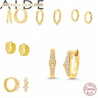 Aide реальные 925 стерлингового серебра модные серьги для женщин, круглые серьги обруч серьги ювелирные Украшения для Пирсинга Ушей,