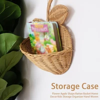 eco friendly rattan storage basket hanging clothing kids flower wicker hand woven cute apple shape storage organizer home decor
