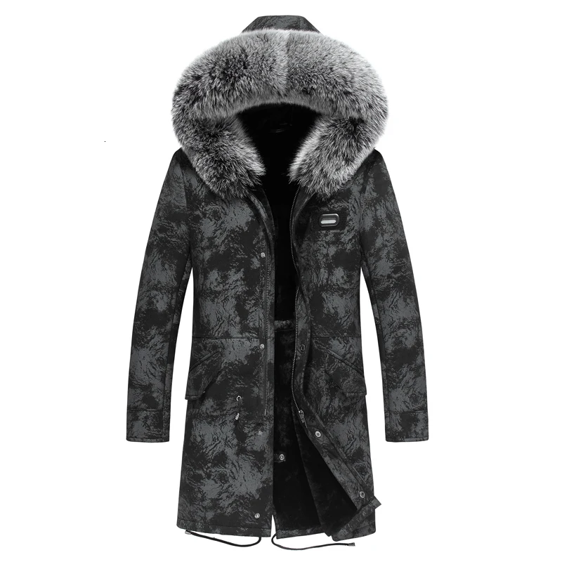 

Leather Jacket Men Real Fur Coat Winter Jacket Men's Parka Sheep Shearling Genuine Leather Coat Jaqueta De Couro XZ18C999 YY691