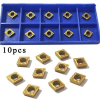 10pcs lathe cnc carbide inserts insert gold parts for turning tool ccmt060204 hm