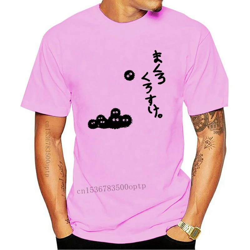 

5336A My Neighbor Totoro Soot Sprites T-Shirts Men Miyazaki Anime Japan Manga Ghibli Cotton Short Sleeve T Shirt New Arrival