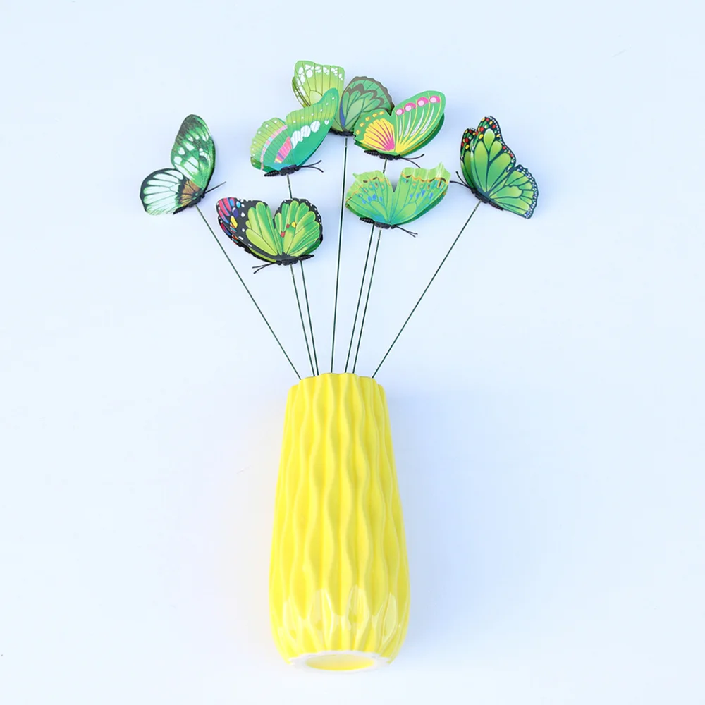 

24pcs Simulation Sticks Artificial Butterflies Stakes DIY Ornament Plant Decor for Garden Patio Lawn Flowerpot (Random Color)