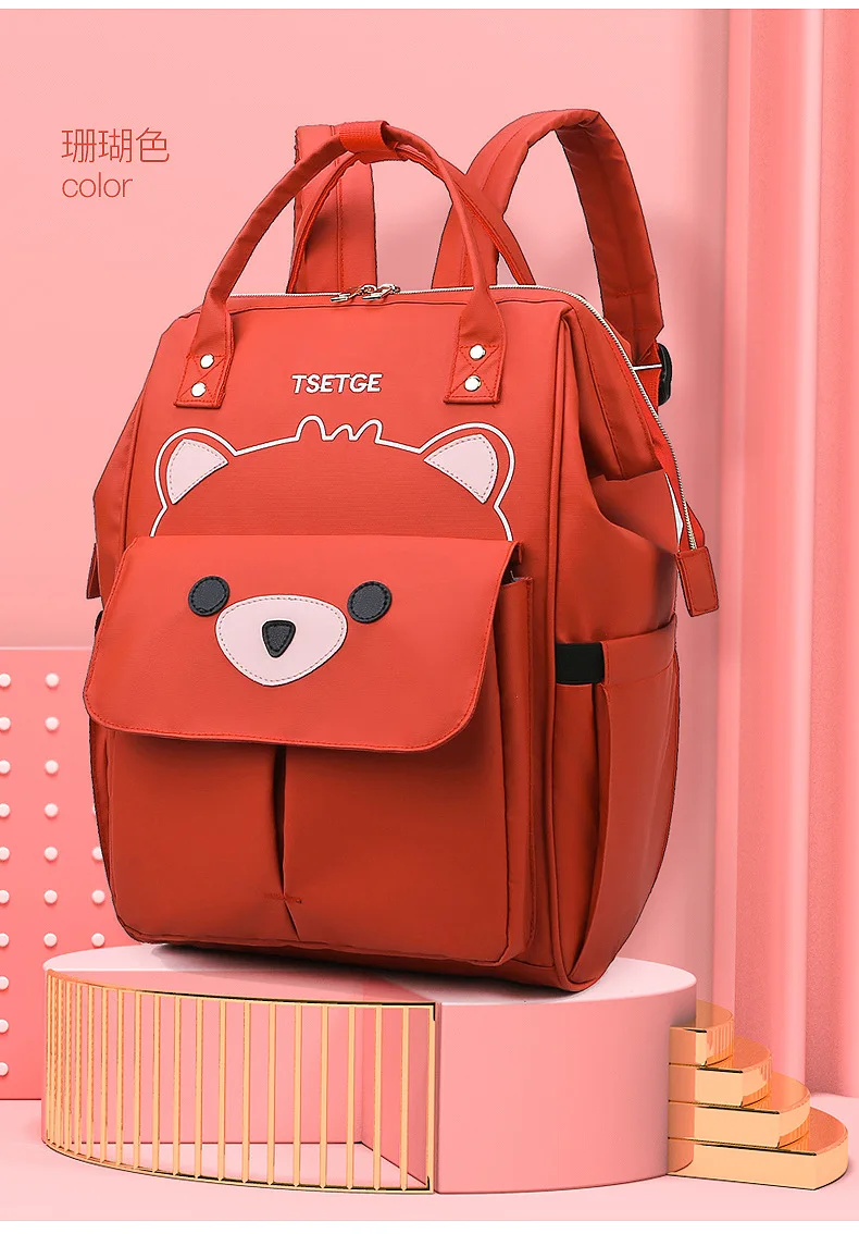 Kawaii Bear Mommy рюкзак, водонепроницаемая сумка для ухода за ребенком, Большой Вместительный рюкзак для путешествий, многофункциональная сумка для подгузников Rugzak