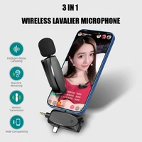 Wireless Lavalier Microphone with Audio Monitor Function 120m Range Vlog Youtube Mic for Android Iphone Computer Camera