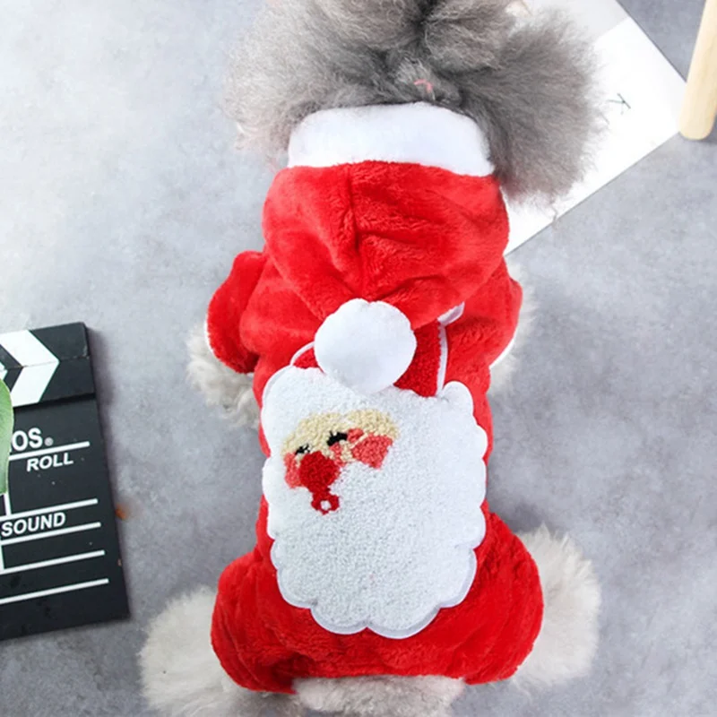 Куртка для собак мягкая плюшевая милая новогодний домашних 4 лапы с длинным