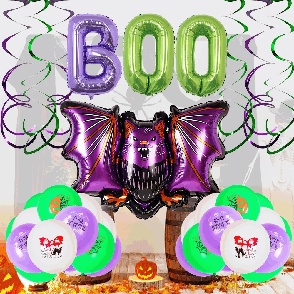 

Воздушный шар на Хэллоуин набор, фиолетовый летучая мышь, 32 дюйма, BOO, воздушный шар, Хэллоуин, пасхвечерние НКА, украшение, набор воздушных ш...