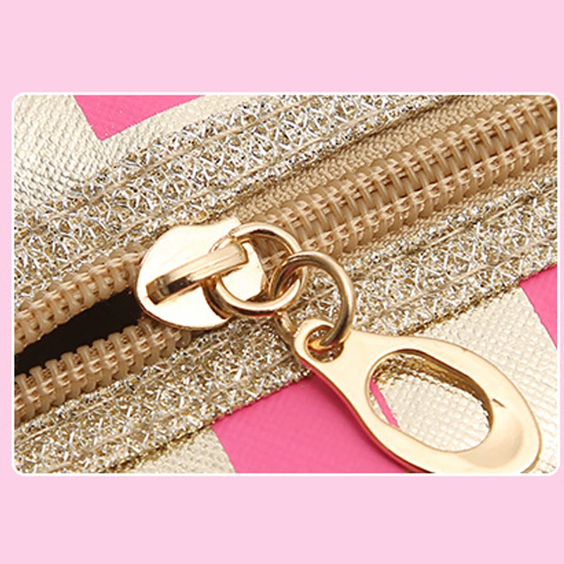 New Phnom Penh Stripe Cosmetic Bag PU Leather Laser Anise Storage Lady Clutch Portable Toiletry | Багаж и сумки