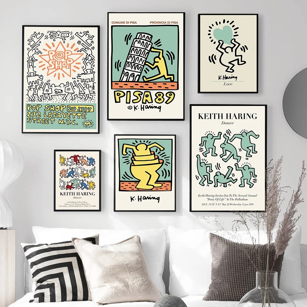 

Keith Art Exhibition Pictures Poster Pisa Abstract Print Vintage Pop Canvas Painting Art Decoration Mural Home Room Wall Decor