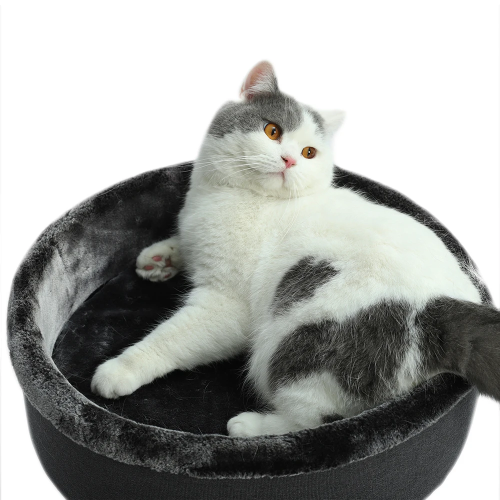 

Free Shipping Cat Tree Compact Cat Tower With Deluxe Condo Double Stairs Natural Sisals Scratching Post With Big nNest