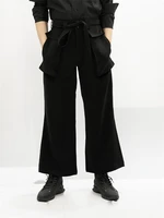 spring and autumn new mens casual wide leg pants cupskirt pants pure color youth fashion micro flared pants ties straight pants