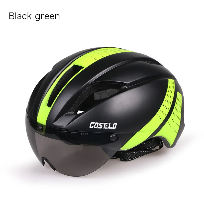 Costelo дорожный велосипедные очки шлем MTB Горный Би велосипедный шлем углеродный велосипедный шлем с goggle Capacete Ciclismo велосипедный шлем - Цвет: black yellow