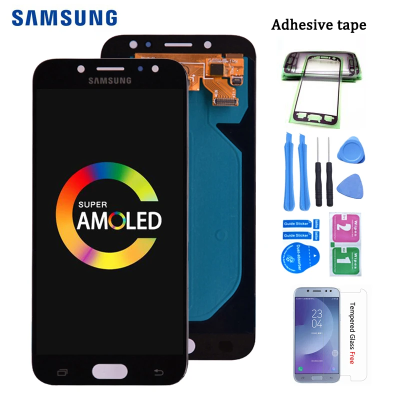 Amoled для samsung Galaxy J7 Pro J730 J730F ЖК-дисплей и кодирующий преобразователь сенсорного экрана в сборе J730F J730GM J730G