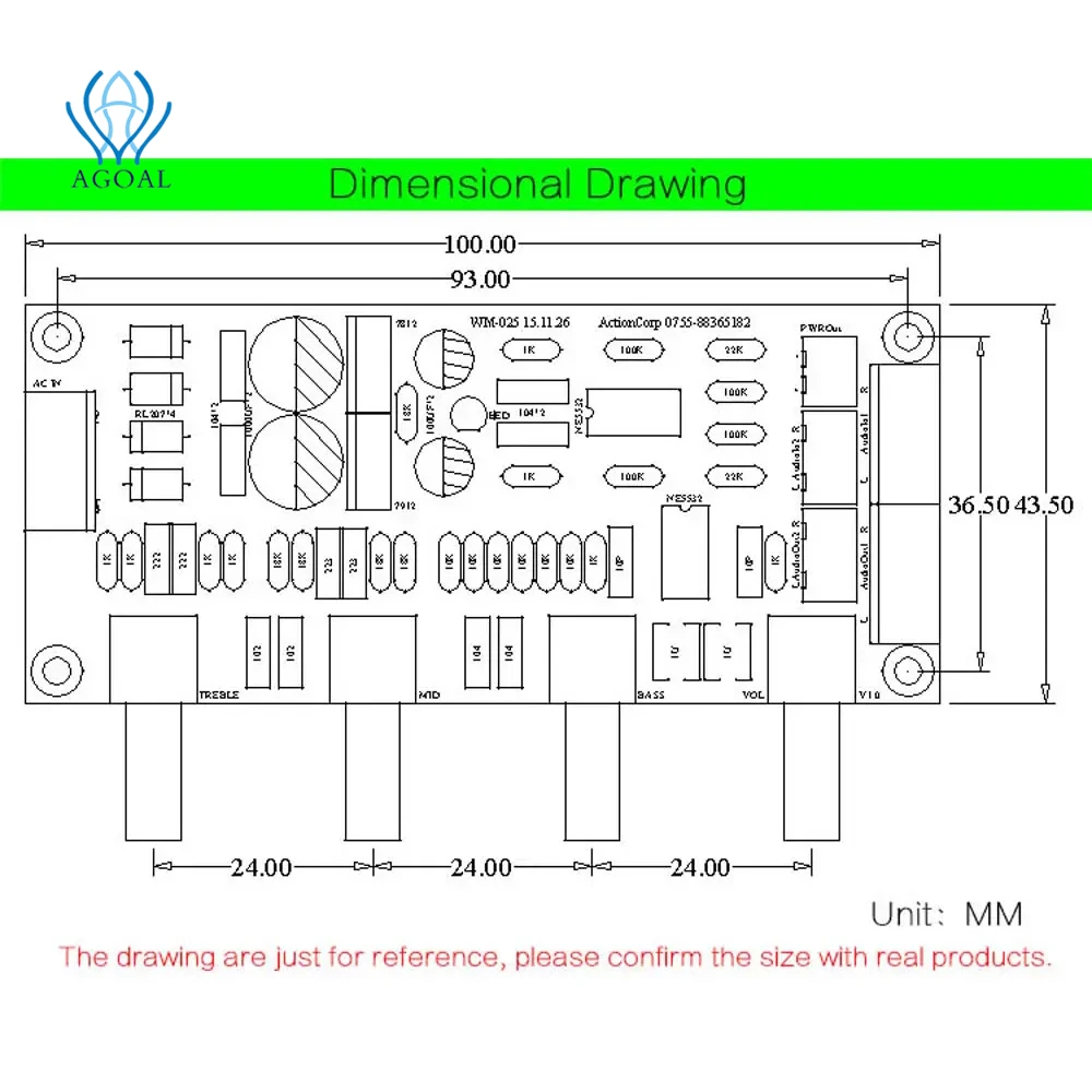 

NE5532 OP-AMP HIFI Preamplifier Bass Treble Balance Volume Tone EQ Control Board For Amplifiers DIY KIT Dual AC12V