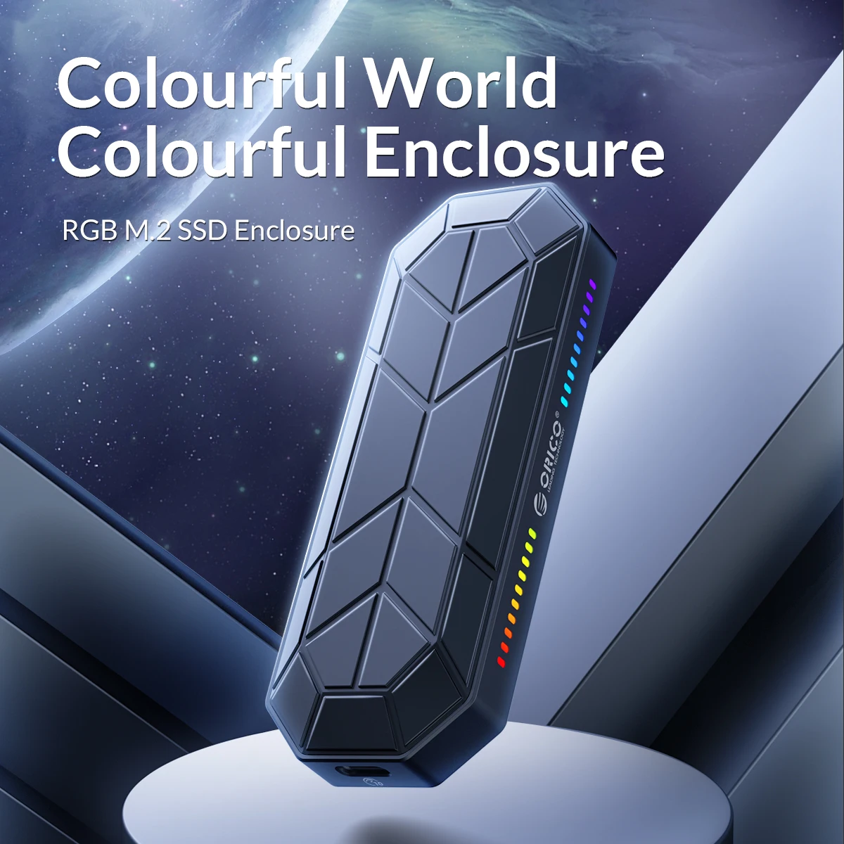 ORICO RGB M2 SSD Case NVME Enclosure M.2 to USB Type C 3.1 Gen2 10Gbps SSD Box Cool Game Style M.2 SSD Case