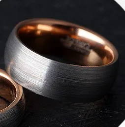 Female rose gold 6mm Классический Романтический черный Вольфрамовая сталь парное кольцо 8mm6mm широкое черное кольцо полная дуга матовое парное кольцо VR551 - Цвет основного камня: Female rose gold 6mm