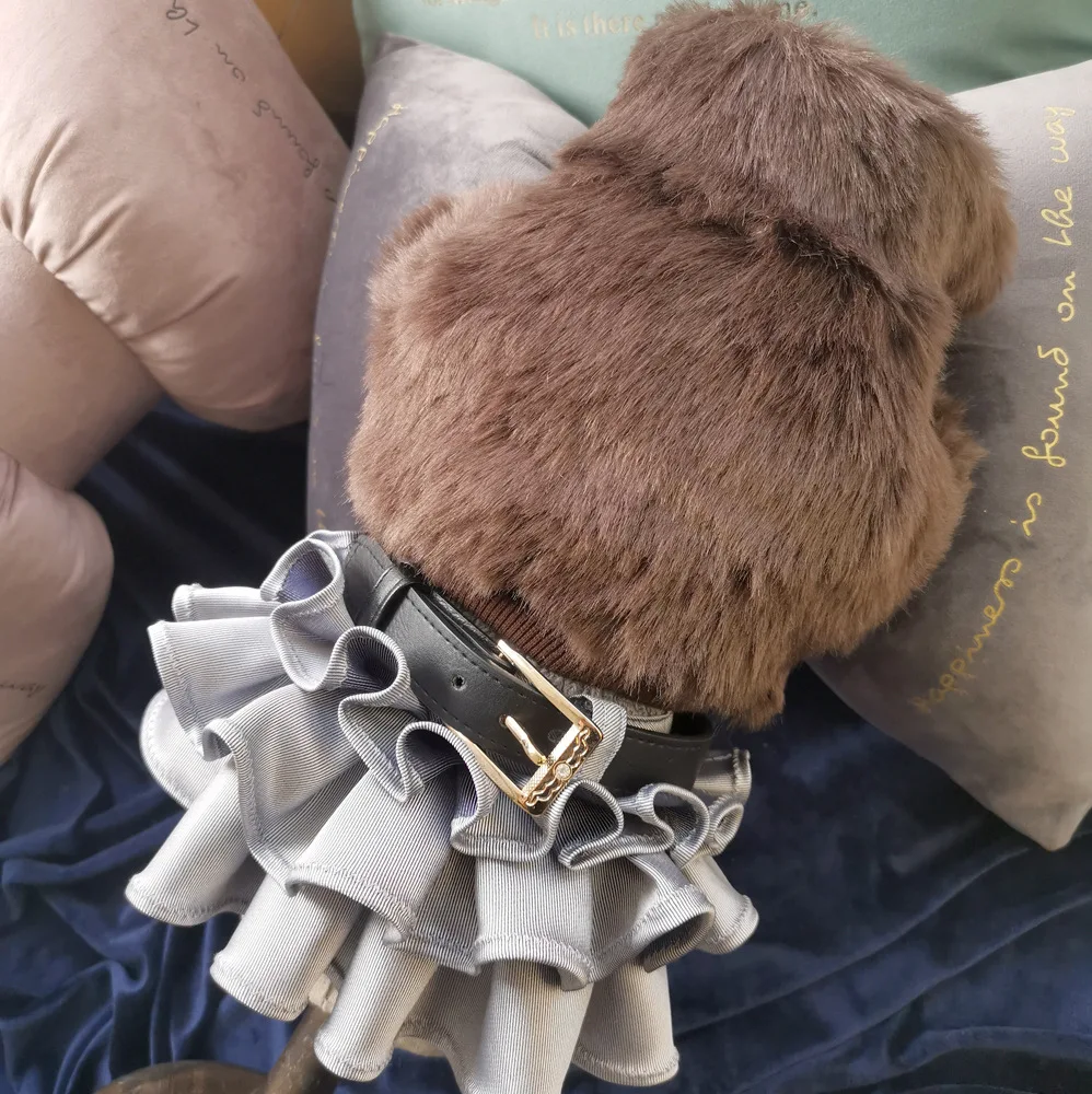 Модное мягкое меховое пальто для домашних животных одежда осени и зимы сохраняет