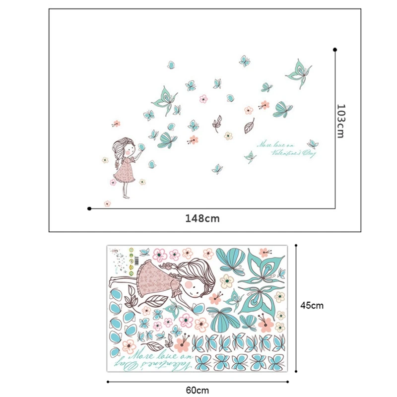 Настенные наклейки для девочек с летящими бабочками спальни украшения дома