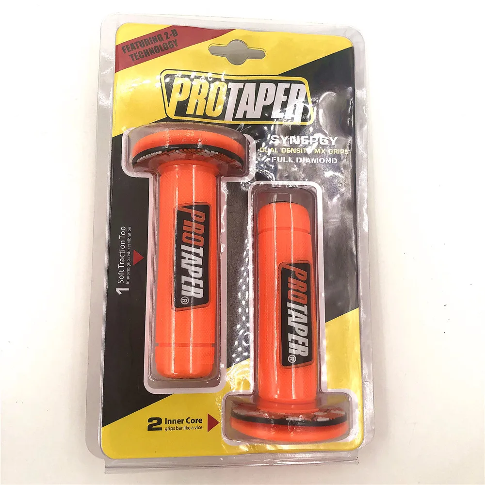 Orange Full Box Рукоятка Pro taper для мотоцикла, высокое качество, Protaper, Dirt Pit Bike, для мотокросса, 7/8 дюймов, руль, резиновый гель, рукоятки, Тормозные ручки - Цвет: Orange Full Box