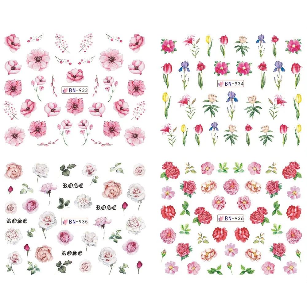 Переводная наклейка Mybormula для ногтей с цветными лепестками переводная дизайна