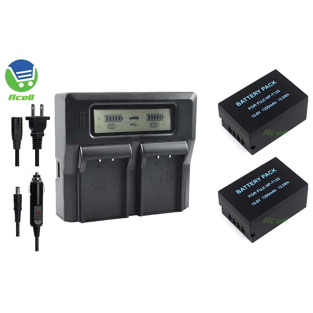 

NP-T125 Battery + LCD Dual Battery Fast Charger for FUJIFILM GFX100 GFX50S GFX50R GFX100 IR Medium Format Mirrorless Camera