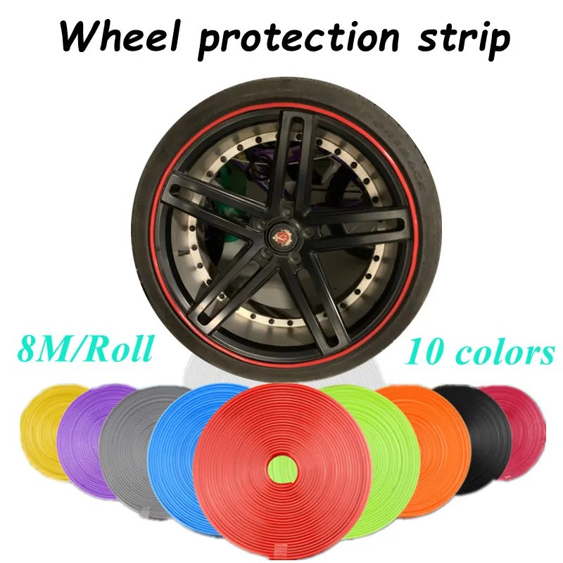 

Car Stickers Tuning 8m Wheel Protector Hub Sticker Car Decorative Stickers Auto Rim Tire Protection Care Covers Car Decoration