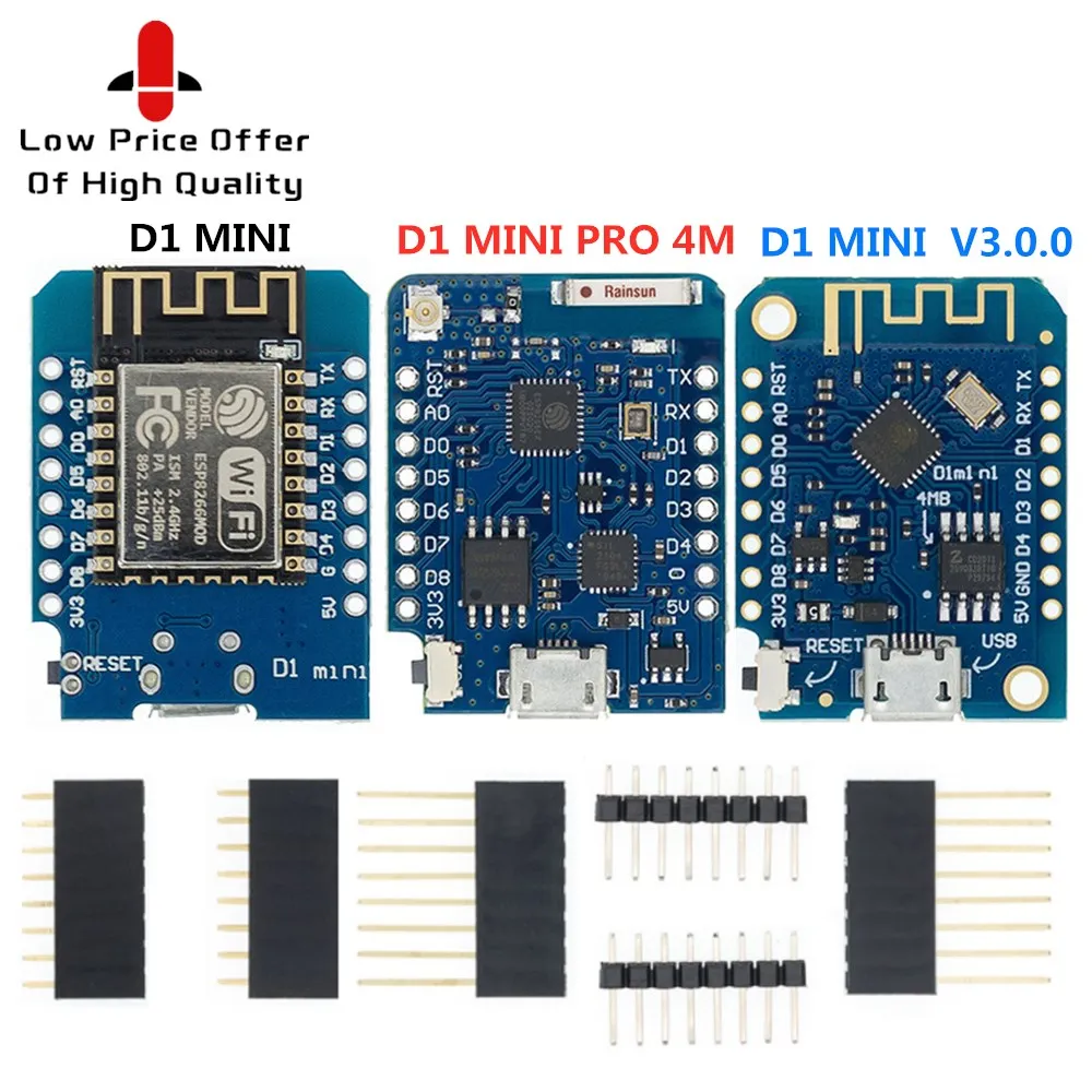 Макетная плата WeMos D1 Mini Pro V3.0 NodeMcu 4 Мб/16 Мб байт Lua WIFI Интернет для вещей на базе ESP8266