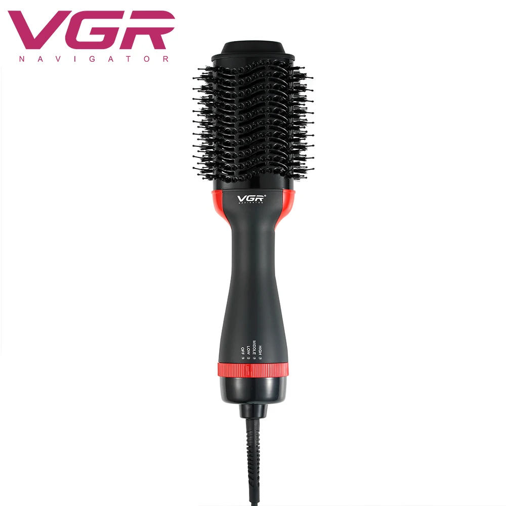 

VGR hot air brush hair dryer hair roller hair straightener brush Multifunctional hot air comb negative ion curler straight comb
