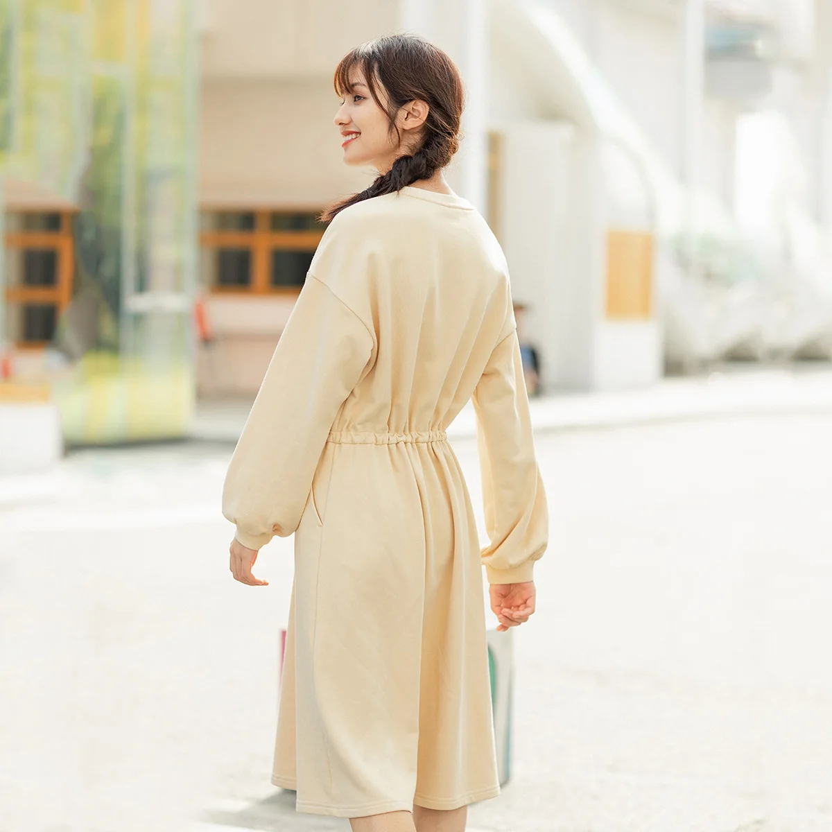 INMAN Весна 2020 Новое поступление литературное свободное платье с длинными рукавами