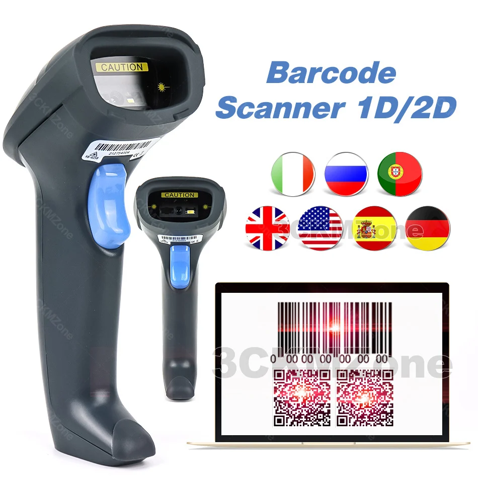 Портативный сканер штрих кода USB 1D 2D|Сканеры| |