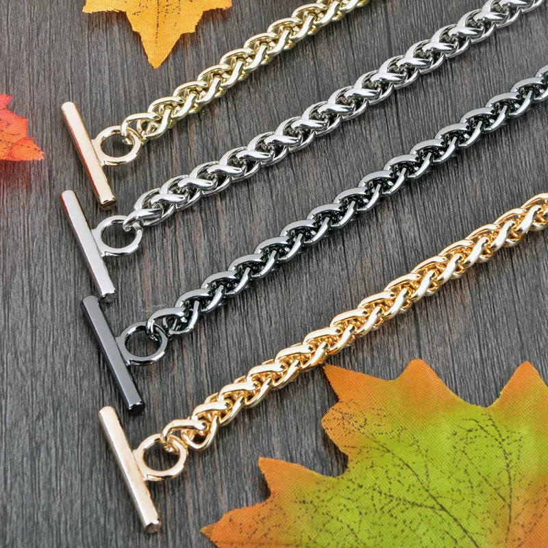 

Female OT Buckle Chains Bags Metal Chain Strap Solid Color Crossbody Bag Handles Chain Detachable Replacement Purse Chain Strap