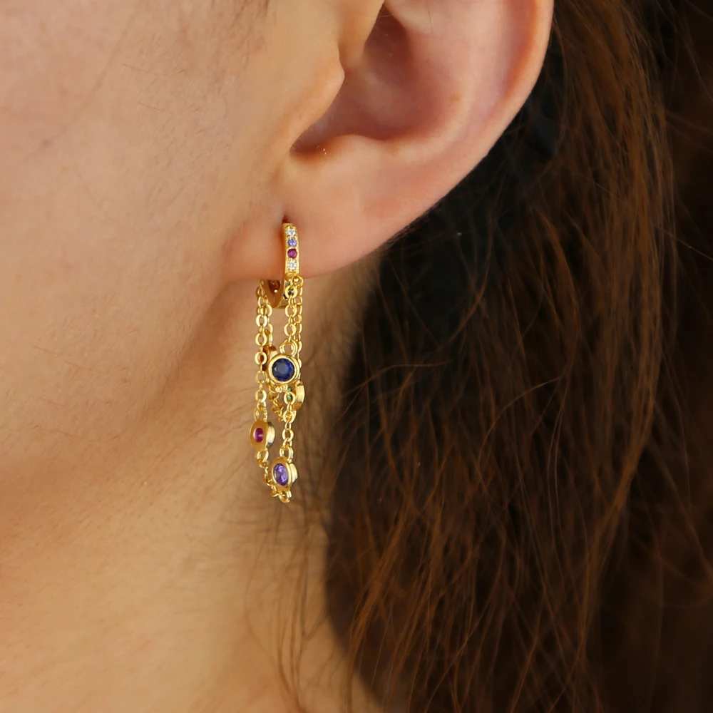 Женские серьги-кольца из серебра 925 пробы с кисточками | Украшения и аксессуары