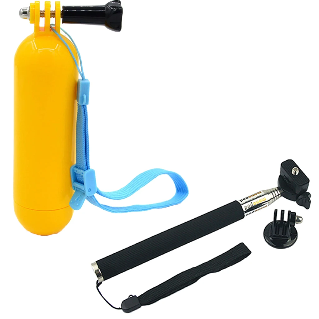 Раздвижной монопод с ручкой + Водонепроницаемая плавающая рукоятка для экшн