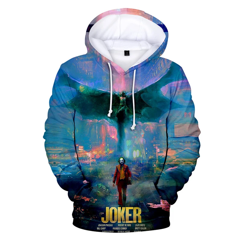 

2021 Anime Red Music Clown Joker Hoodie Men Playing cards mask hoodies sweatshirts Plus Size 3D Tie dyeing sueter masculino 4XL