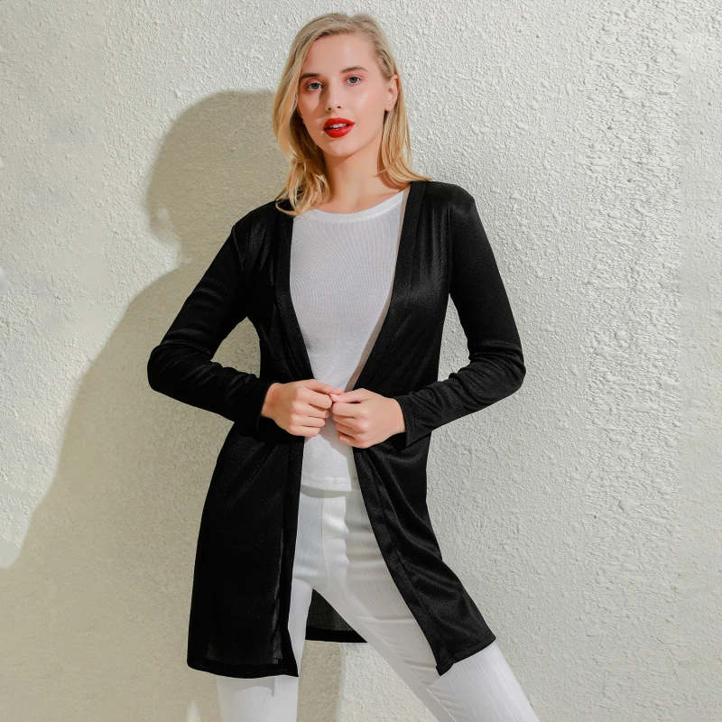 Кардиган средней длины свитер Женская куртка с длинным рукавом Осень зима 2021