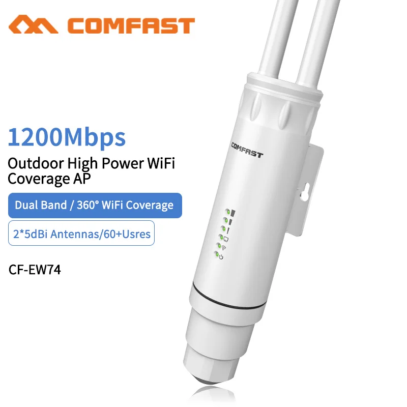 Comfast   AC1200   Wi-Fi  AP/Wi-Fi  1200 /  Dand 2, 4G + 5    PoE