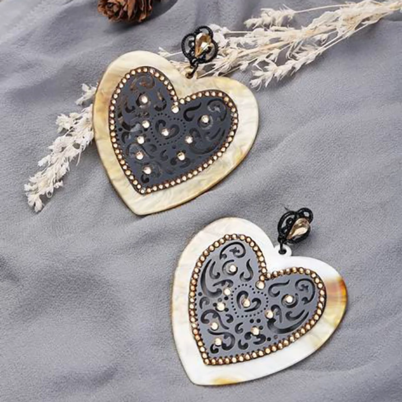 Романтичные милые золотые серьги из нержавеющей стали и кристаллов в форме