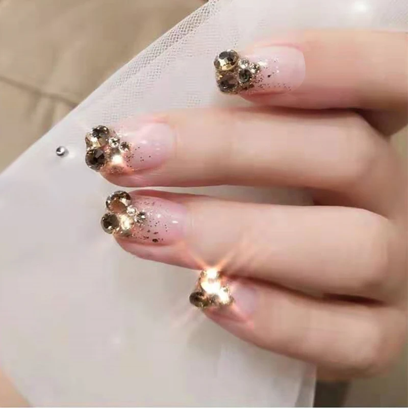 1 коробка цвета шампанского ноготь носорог смешанные размеры плоский задник