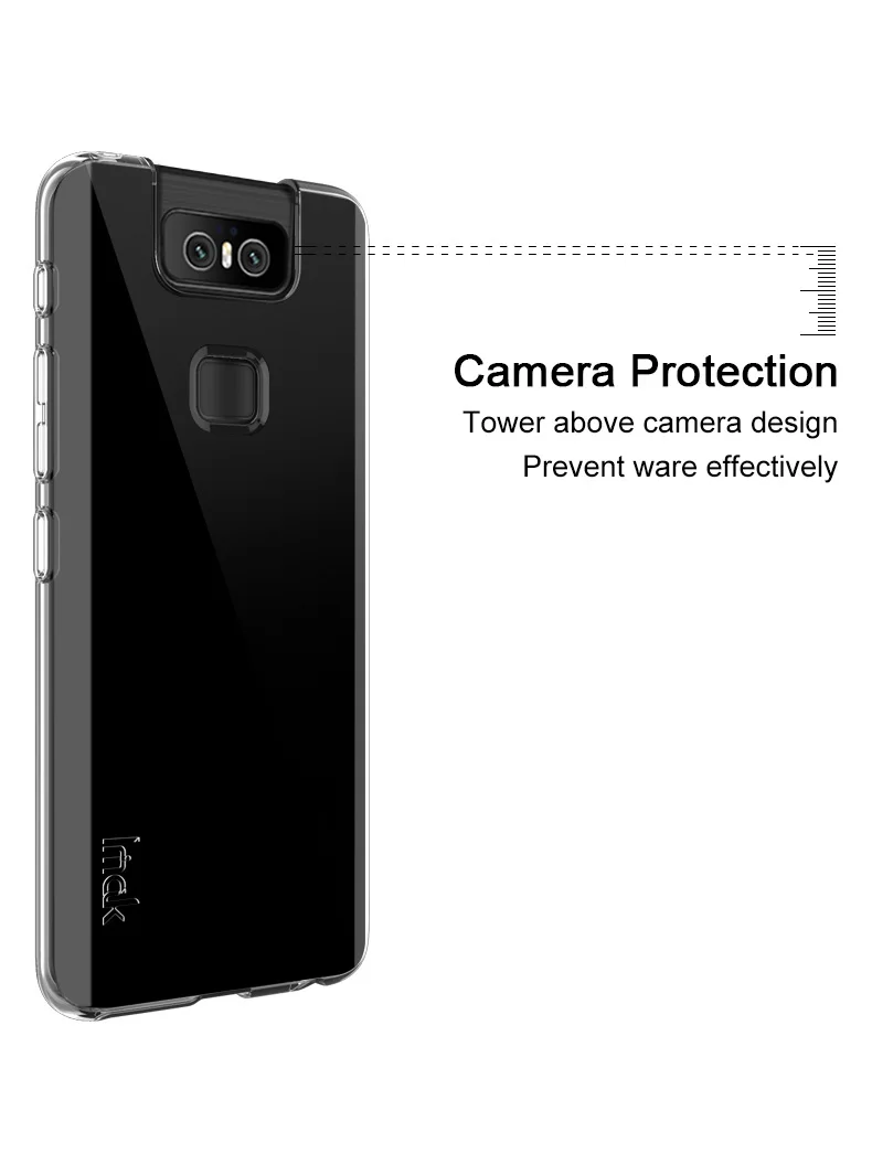 IMAK мягкие прозрачные чехлы из ТПУ для Asus Zenfone6 Zenfone 6 ZS630KL, прозрачный чехол для телефона, силиконовая задняя крышка, полная защита
